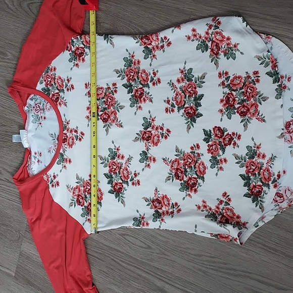 Just be long sleeve tee large white pink with flower print - Picture 8 of 10